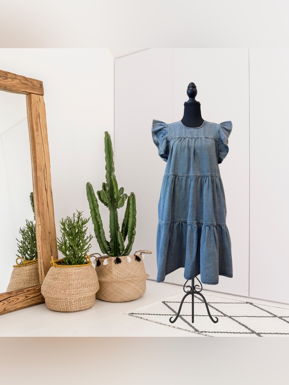 Altar’d State Ruffle Tiered Denim Jean Dress
